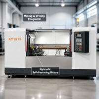 Centre d'usinage combiné CNC 1515 à table plate rigide pour usinage d'arbres, fraisage de faces, perçage de trous, commande FANUC 4 CE