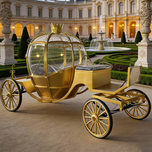 รถม้าไฟฟ้าสุดหรู 4 ล้อ สำหรับงานแต่งงาน รูปทรงฟักทองขนาดใหญ่ บริการขนส่งพิเศษ - Product Image 1