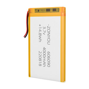 Аккумулятор ZonYou Ultra Thin 4000 мАч, модель 606090, 3.7В, катод LiNiMnCoO2, срок службы 500 циклов, для нагревательных устройств - Product Image 3