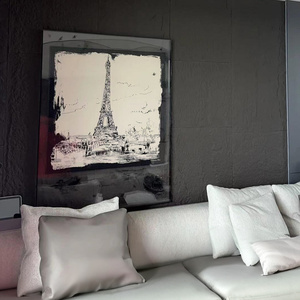 Obra de Arte en Acrílico con Marco de Madera, Diseño de Paisaje Clásico, Hecha a Mano, para Colgar en la Pared, Ideal para Galerías y Hogares - Product Image 3