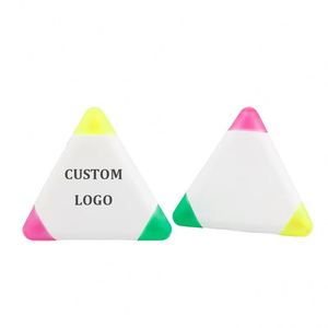 AHA Art Gift - Juego de 3 Marcadores Fluorescentes con Punta de Pincel Oblicua y Logotipo Personalizado, 3 Colores, para Estudiantes - Product Image 1