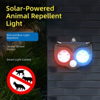 Répulsif Solaire Transfrontalier pour Animaux Nuisibles, Mural Extérieur, Anti-Rongeurs, Jardin, Ferme, Lumière Clignotante Rouge et Bleue Intégrale