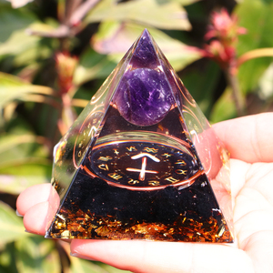 Kim tự tháp pha lê chữa bệnh 50mm 60mm 12 cung hoàng đạo, kim tự tháp orgonite thiền định - Product Image 6