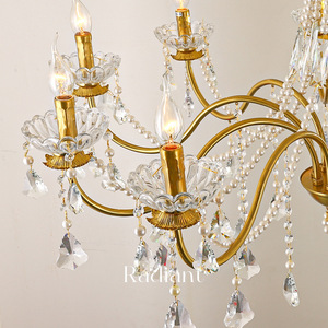 Đèn chùm pha lê hiện đại kiểu Pháp sang trọng, lắp trần thép cho biệt thự cao cấp, phòng khách, phòng ăn, phòng ngủ, thương hiệu AC Zhongshan - Product Image 5