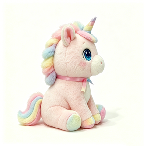 Peluche de unicornio para regalo de cumpleaños, lindo peluche de unicornio para amantes de los unicornios, lindo animal de peluche sentado para niños - Product Image 4