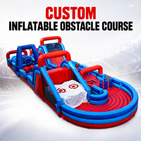 Parcours d'obstacles gonflable commercial personnalisé, grand jeu interactif en PVC pour événements extérieurs, carnaval, team building, location commerciale