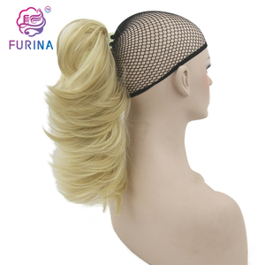 Molletta con artiglio riccio <span class=keywords><strong>coda</strong></span> <span class=keywords><strong>di</strong></span> <span class=keywords><strong>cavallo</strong></span> 14 ''capelli sintetici biondi resistenti al calore extension per donne <span class=keywords><strong>di</strong></span> colore - Product Image 4