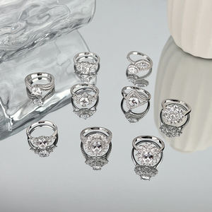 แหวนที่กำหนดเองผู้ผลิตเครื่องประดับชั้นดีแหวนเงินแท้ zircon Moissanite สัญญาแต่งงานแหวนหมั้นผู้หญิงหรูหรา925 - Product Image 6