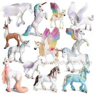 Decoración de dormitorio para niñas pequeñas, estatuas de plástico de unicornio, cuento de hadas, bestia mítica, arcoíris, <span class=keywords><strong>Pegaso</strong></span>, figura de unicornio coleccionable, juguete - Product Image 1