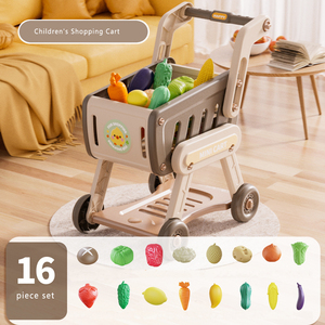 Chariot de courses jouet pour bébé, voiture à pousser, jeu de rôle pour enfants, simulation de découpe de fruits, cuisine amusante, supermarché, 4-6 ans, garçons filles, cuisine - Product Image 4