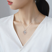 Collier ras du cou en moissanite 0,8 CT/1 CT en forme de cœur, plaqué rhodium R.GEM. Boutique de bijoux en argent 925 tendance, OEM & ODM, tout en un