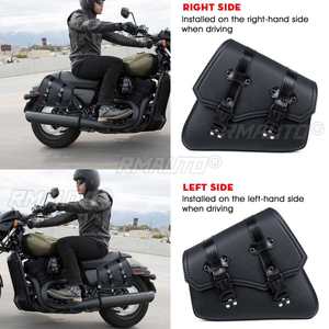 Alforjas para Motocicleta, Bolsa de Herramientas Lateral Izquierda y Derecha, Bolsa de Almacenamiento de Equipaje, Alforja de Cuero PU Universal para Honda/Yamaha/Suzuki - Product Image 2