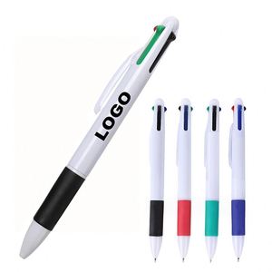 Custom Promotional 4 Colors Plastic Click Ball <b>Pen</b> Business Office Stationery Gifts 4-in-1 Multicolor <b>Retractable</b> Ballpoint <b>Pen</b> - Product Image 1