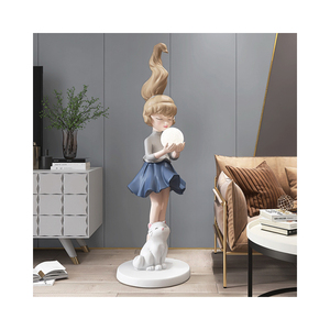 Figura <span class=keywords><strong>de</strong></span> Astronauta Niña con LED <span class=keywords><strong>Luna</strong></span>, Adorno <span class=keywords><strong>de</strong></span> Bienvenida para el Hogar, Escultura Espacial, Regalo para Inauguraciones <span class=keywords><strong>de</strong></span> Centros Comerciales y Hoteles - Product Image 5