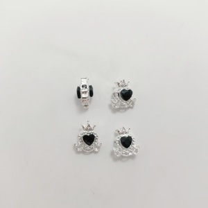 Heart Crown Charms With Zircon Inlay Bezel Setting DIY Jewelry Accessories For <b>Bracelet</b> <b>Phone</b> Chain Unisex Everyday Wear - Product Image 4