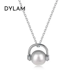 Dylam — colliers de perles pour femmes, pendentif en or Rose plaqué argent 925, bijoux fins, tendance, casque d'écoute, coque