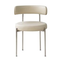 Chaise de salle à manger nordique moderne en laine d'agneau, chaise d'appoint rembourrée en polaire avec pieds en métal pour hôtel et maison