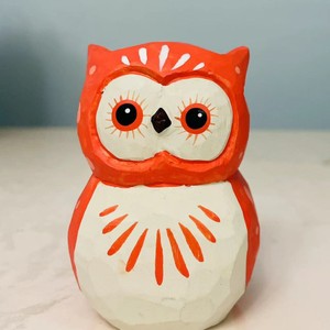 Figurine d'hibou en bois massif sculpté à la main, décoration de bureau et de maison, cadeau d'anniversaire, artisanat - Product Image 4