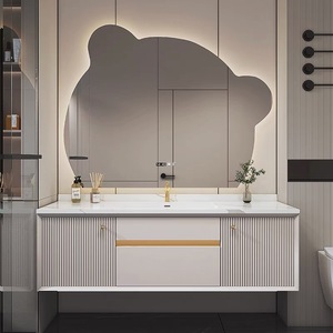 Wall-mounted Floating Floor in the Bathroom, Dressing Table, Cabinet, <strong>Panel</strong>, Mirror and Sink - Product Image 1