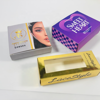 Boîte d'emballage personnalisée en or métallisé pour lacets, avec fenêtre découpée et impression du logo de la marque, pour accessoires de mode