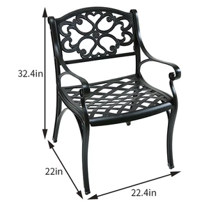 Silla de Comedor de Exterior de Aluminio Fundido de Lujo con Respaldo Acolchado para <span class=keywords><strong>Terraza</strong></span> o <span class=keywords><strong>Bar</strong></span> - Product Image 5