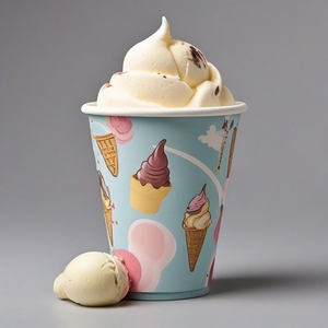 Bán buôn tùy chỉnh Kem cốc giấy với mái vòm Nắp phân hủy sinh học dùng một lần sữa chua Gelato tráng miệng cốc thực phẩm cấp bao bì - Product Image 1