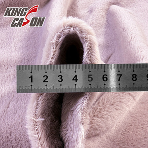 Kingcason Trung Quốc Nhà Sản Xuất 100% <span class=keywords><strong>Polyester</strong></span> Dày Ấm Đồng Bằng Màu Sắc Hai Mặt San Hô Fleece Vải Cho Quần Áo Hàng May Mặc - Product Image 5