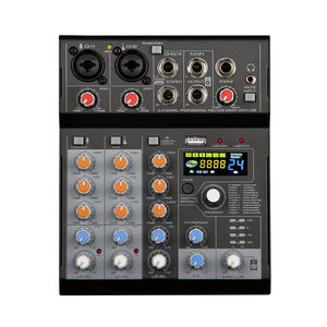 Contrôleur DJ professionnel 4 canaux et console de mixage audio avec construction en métal et plastique, compatible MP3 alimenté - Product Image 1