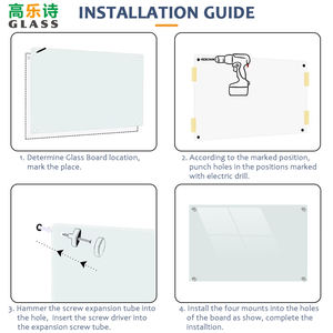 Pizarra Magnética de Vidrio Templado sin Marco de 120x180 cm y 4 mm de Grosor, Certificada por TUV, Fácil de Instalar, para Oficina, Escuela y Hogar - Product Image 2