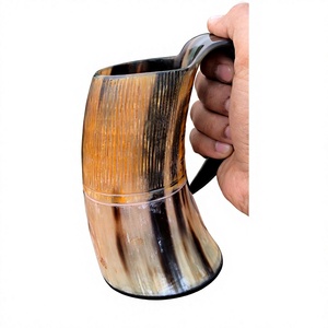 Handcrafted High Quality Eco-Friendly Buffalo Horn Beer <b>Mug</b> Handle Classic Design <b>Large</b> Capacity Drinkware Home Dining Office - Product Image 1