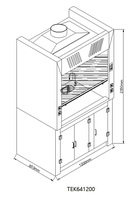 Stekellin Capot de laboratoire chimique personnalisé en Chine Meubles de laboratoire Capot de fumée en métal 1.2m/1.5m/1.8m
