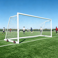 But de football mobile professionnel réglable en aluminium robuste avec roues Vance Sports |   But de football facile à assembler pour