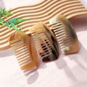 หวีผมทำจากเขาควาย ขัดเงาด้วยมือ ฟันหวีเรียบ สำหรับสางผม จัดแต่งทรงผม ดูแลเส้นผม และส่งเสริมให้ผมแข็งแรง เงางาม - Product Image 4