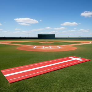 Tapis d'entraînement de baseball et softball en caoutchouc pour lancer, 10x3 pieds, intérieur/extérieur, matériau en caoutchouc rouge, adulte unisexe - Product Image 2