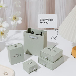 Çevre dostu karton kağıt sürgülü çekmece mücevher kutusu yüzük küpe bilezik kutusu kolye için ambalaj kutusu-takı - Product Image 4