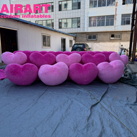 Accessoires de décoration pour événements : Ensemble de cœurs gonflables en peluche rose pour recouvrir la murale