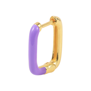 ROXI Boucles d'oreilles créoles en forme de U en argent S925 plaqué or 18 carats avec émail multicolore - Product Image 2