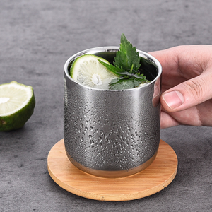 Vaso de Acero Inoxidable 304 Cepillado de 220ml/300ml, Color Plata, Oro y Oro Rosa, para Café, Cerveza Helada, Jugo, Uso en Casa, Bar o Cafetería - Product Image 4