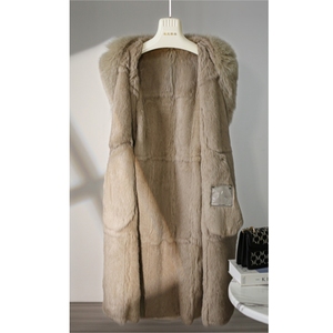 Nuovo Cappotto Invernale 2023 per Donna, Lungo fino al Ginocchio, con Collo in Lana e Fodera in <span class=keywords><strong>Pelliccia</strong></span> di Coniglio, Doppio Petto, Modello JT428 - Product Image 5
