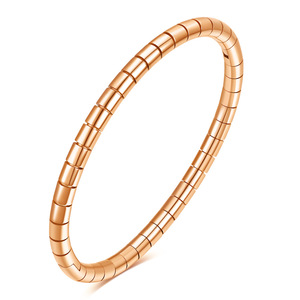 Bracelet articulé serpent en acier inoxydable 5 mm, tête ovale, bijoux de mode unisexe, cadeau disponible en or rose et couleur acier doré - Product Image 5