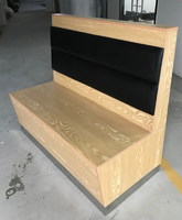 Canapé de restaurant moderne en vinyle et cuir PU noir Dallas, avec structure en bois contreplaqué, écologique, pour hôtels et centres commerciaux