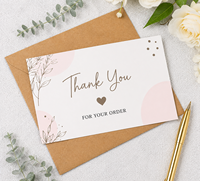 Cartes de vœux personnalisées découpées sur mesure en papier couché 300 g/m² 10x15 cm avec impression offset design, carte de remerciement promotionnelle avec insert