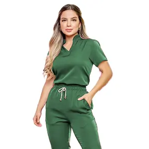 Vestidos de enfermagem do preço barato, enfermagem scrubs respirável, uniforme clínica, multi cores e tamanhos, perfuradores de hospital