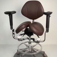 Chaise dentaire ergonomique GINEE à selle fendue, tabouret de microscopie réglable en hauteur en alliage d'aluminium