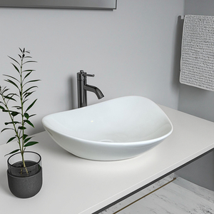 Hiện đại phong cách Châu Âu Hình chữ nhật bệ bồn rửa dễ dàng làm sạch phòng tắm lưu vực Gốm Đá nhân tạo cho khách sạn căn hộ nhà - Product Image 3