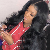 Rambut sintetis kualitas tinggi rambut sintetik Virgin kutikula Wig berombak panjang Fashion wanita kepadatan tinggi