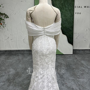 Jancember LSSG127 Robes de mariée brillantes à épaules dénudées pour femme - Product Image 6