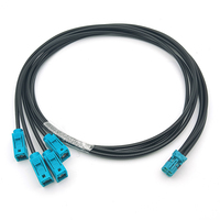 Kabel ekstensi kamera Universal, kabel ekstensi kamera Universal Quad Mini Fakra Female ke 4 Ports Fakra Female FPD-Link III GMSL 2