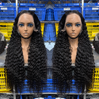 Perruques en cheveux humains bruts cambodgiens 13x4 Full Lace Full Front, Perruque en dentelle HD 13x6, Perruque bouclée brute birmane pré-épilée, Vente en gros