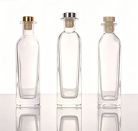 Diffuseur d'arômes en verre carré en forme de yourte mongole, bouteille en verre transparente avec bouchon en liège, parfum imprimé sérigraphié, vide, usage industriel